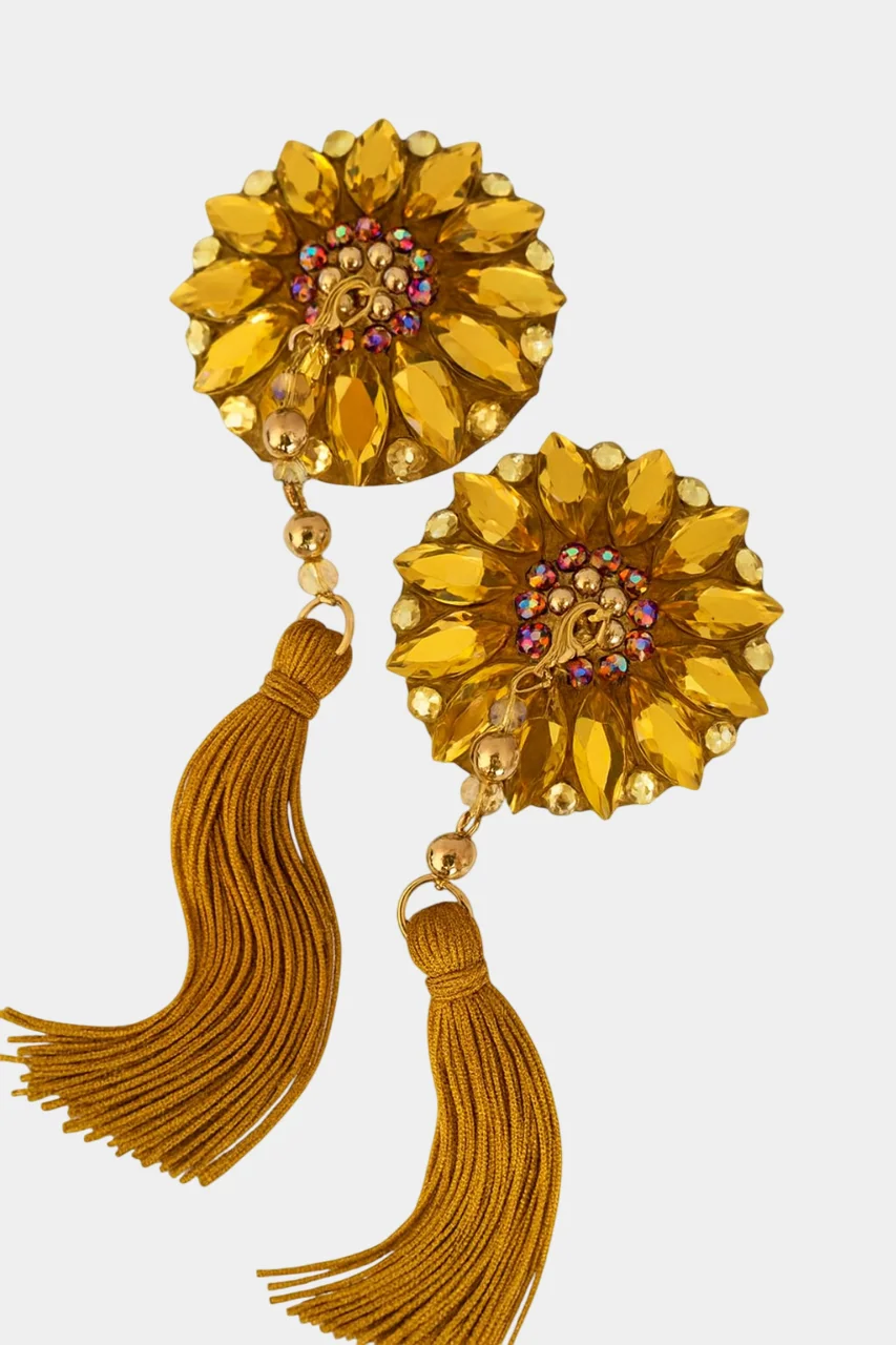 Cache-tétons Boudoir or jaune