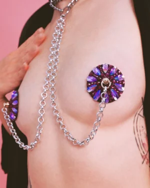 Ensemble collier et nippies purple