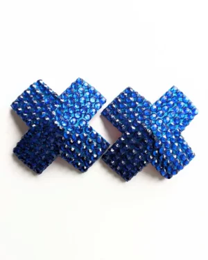 Cache-Tétons Croix bleu