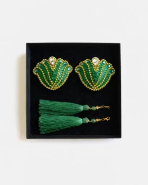 Bijoux de seins Shell vert