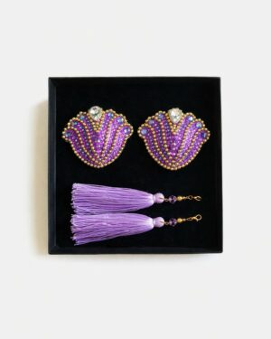 Bijoux de seins Shell violet